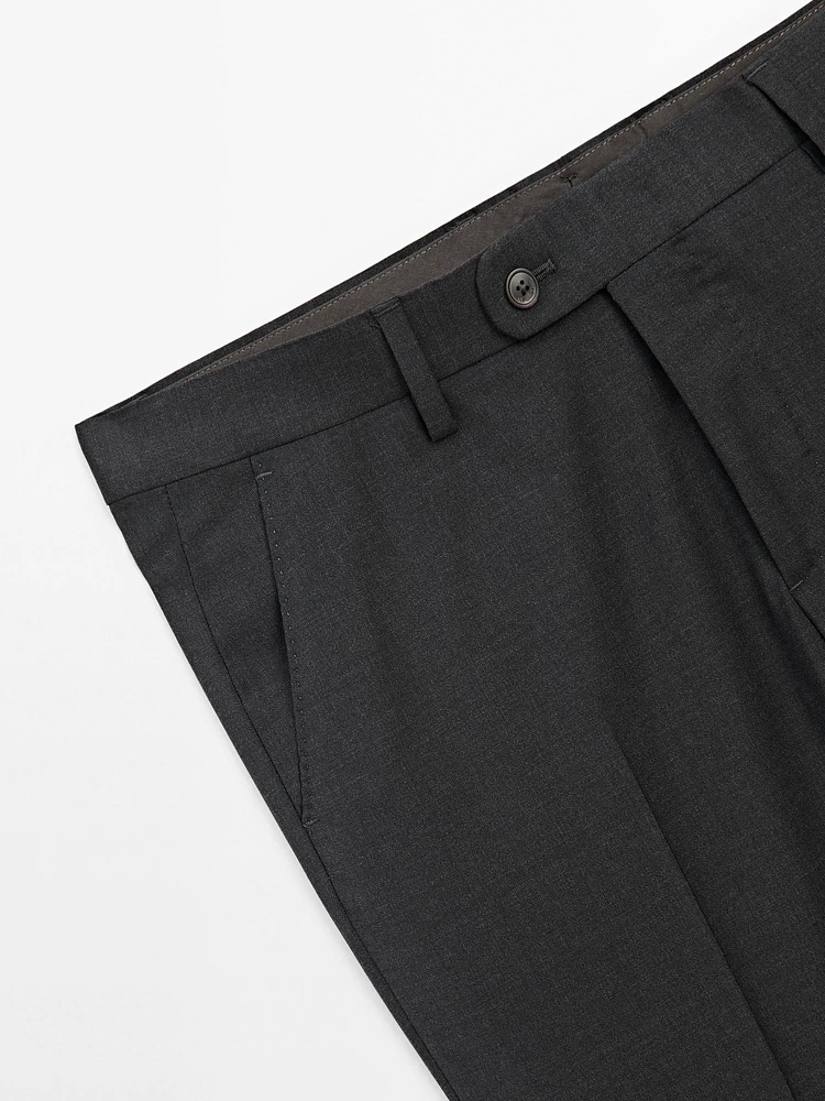 Plain wool suit pants