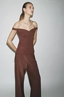 WIDE LEG CREPE PANTS