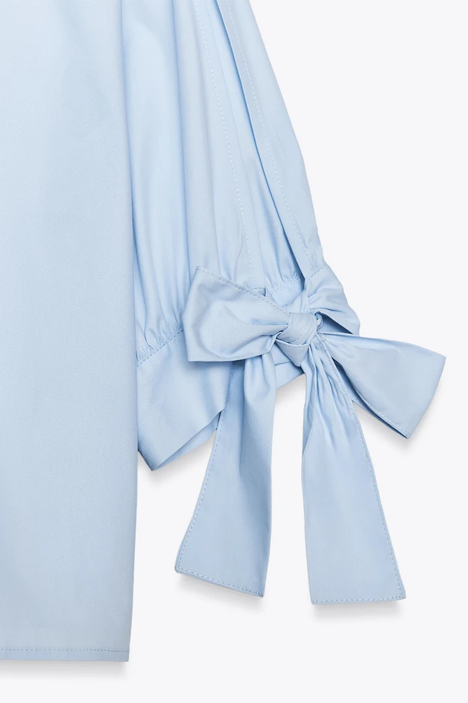 POPLIN SHIRT WITH TIES