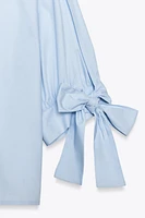 POPLIN SHIRT WITH TIES