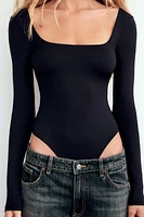 SQUARE NECK POLYAMIDE BODYSUIT