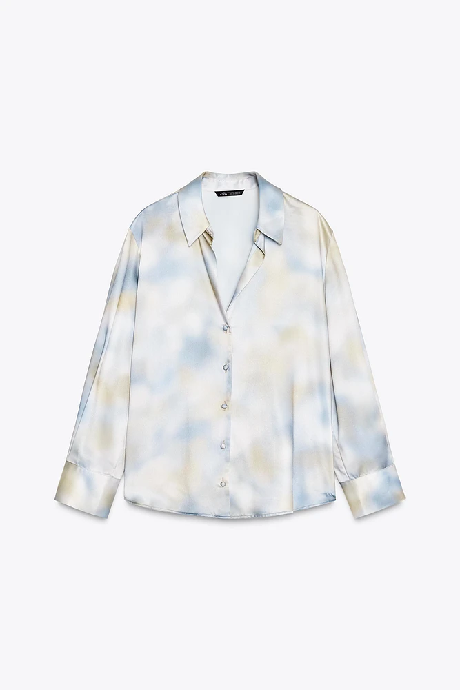 SATIN EFFECT TIE-DYE SHIRT