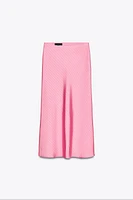 STRIPED SATIN MIDI SKIRT