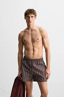 MAILLOT DE BAIN MI-LONG À RAYURES