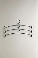 METAL HANGER WITH CLIPS (SET OF 3)