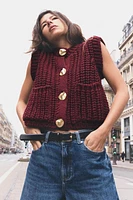 CHUNKY KNIT SWEATER VEST