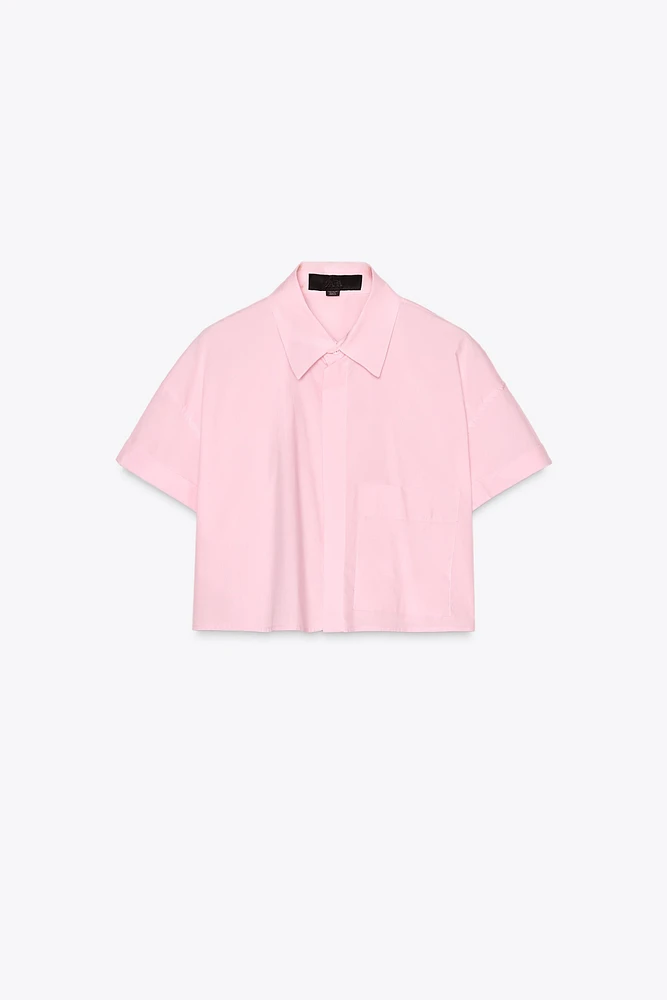 CROP POPLIN SHIRT