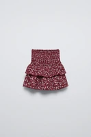 RUFFLED FLORAL SKORT