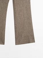 100% linen flare fit trousers