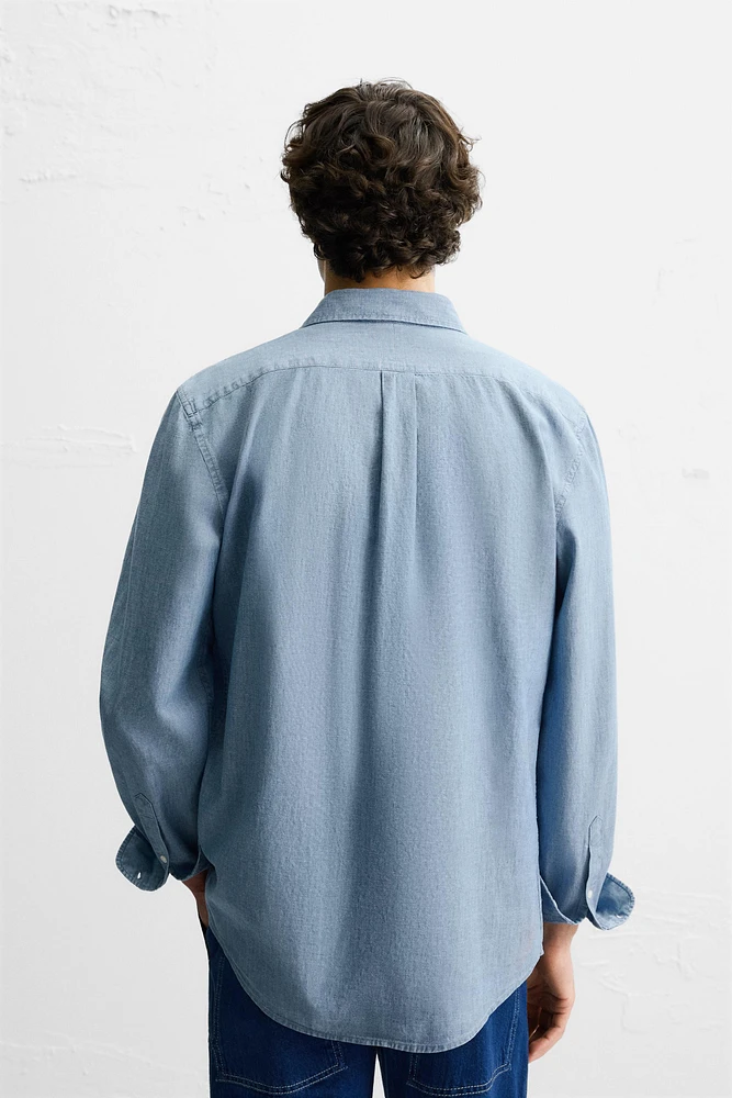 TEXTURED CHAMBRAY SHIRT