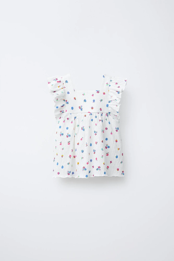 TEXTURED FLORAL T-SHIRT