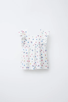 TEXTURED FLORAL T-SHIRT