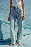 TRF CURVED HIGH WAIST RHINESTONE JEANS