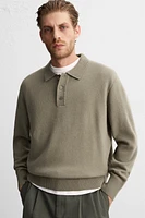 WOOL BLEND KNIT POLO