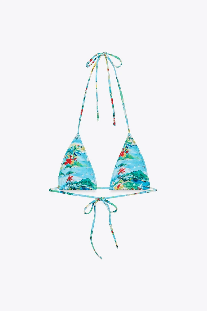 HAUT DE BIKINI IMPRIMÉ TROPICAL