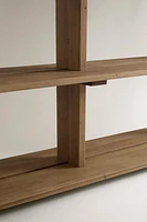 ELM WOOD SHELVING UNIT WITH THREE SHELVES