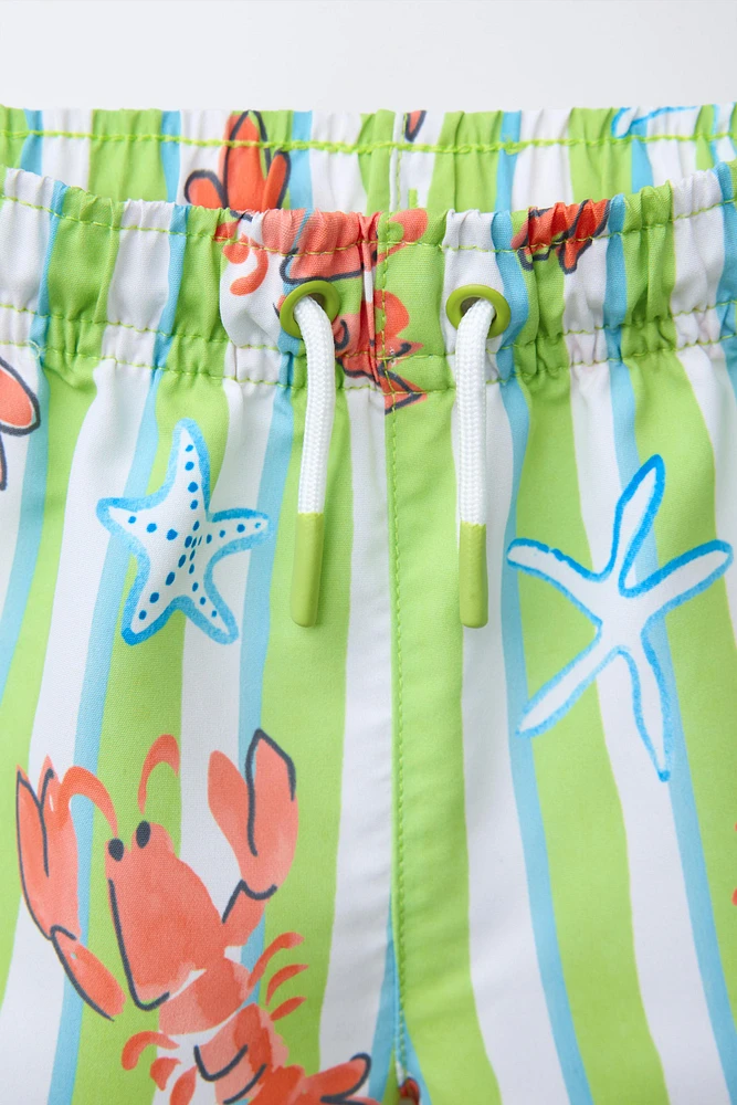 2-6 YEARS/ STAR AND LOBSTER SWIM SHORTS