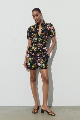 TOP EN POPELINE À IMPRIMÉ FLORAL