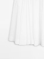 Jupe midi empiècement 100 % coton