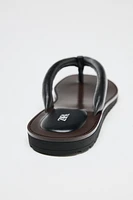 FLAT LEATHER PADDED STRAP SANDALS