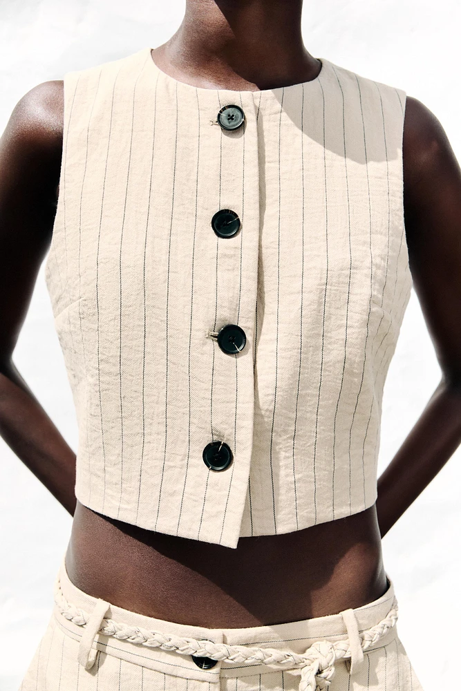 GILET COURT RAYÉ