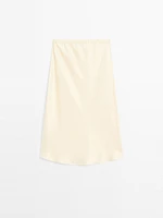 Flowing satin-effect skirt