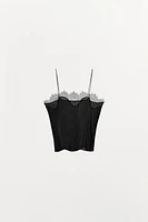 PLEATED LACE DETAIL TOP