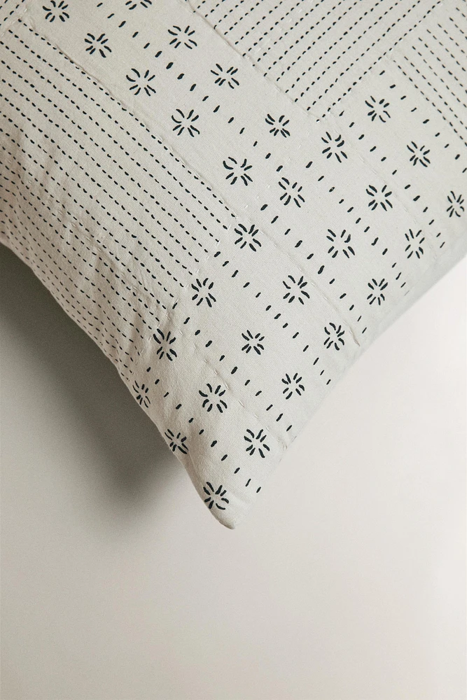 HOUSSE DE COUSSIN LIN PATCHWORK