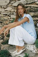 KNOTTED SHORT SLEEVE SHIRT