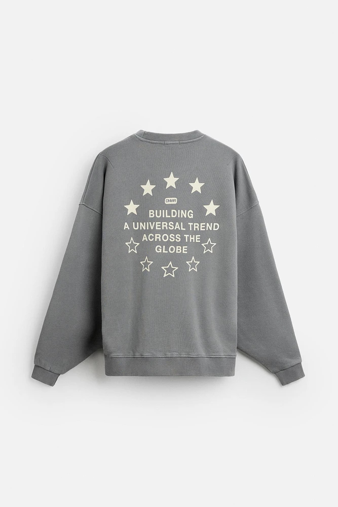 TEXT WASHED SWEATSHIRT