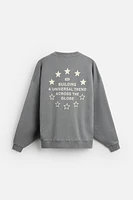 TEXT WASHED SWEATSHIRT