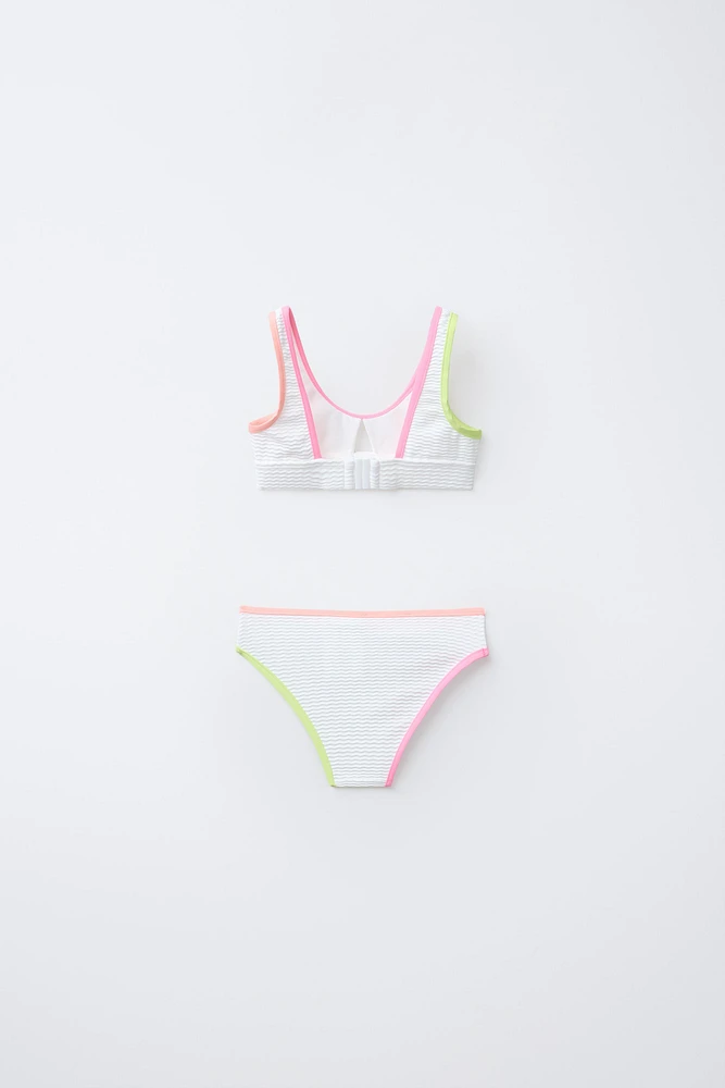 6-14 ANS/ BIKINI LISERÉS CONTRASTE