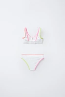 6-14 ANS/ BIKINI LISERÉS CONTRASTE