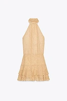ROBE COURTE IMPRIMÉE À VOLANTS