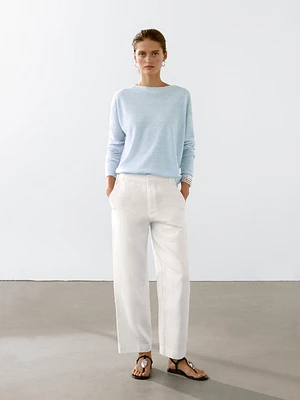 Pull col bateau 100 % lin