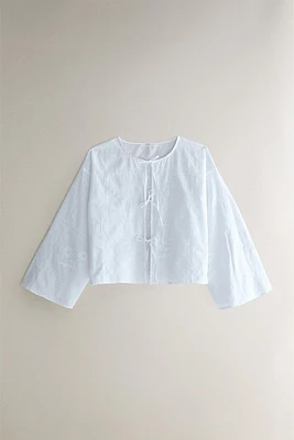 CHEMISE COTON FLEUR BRODÉES