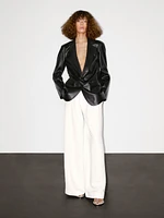 Flowing nappa leather blazer