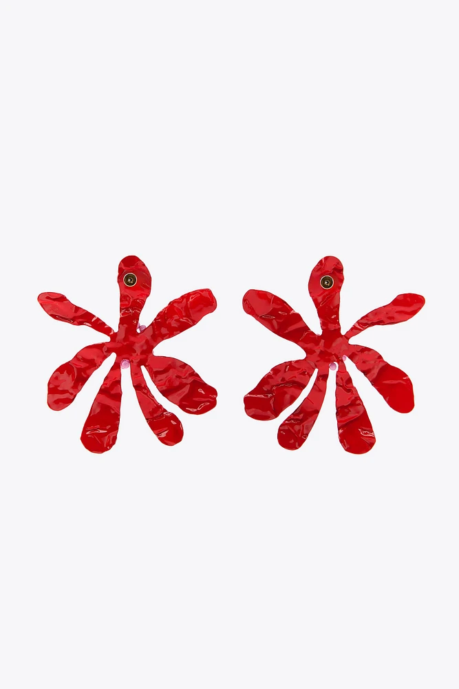 BOUCLES D'OREILLES FLEUR EN MATIÈRES VARIÉES FANTAISIE