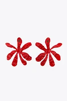 BOUCLES D'OREILLES FLEUR EN MATIÈRES VARIÉES FANTAISIE