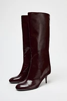 TALL SHAFT THIN HEELED BOOTS