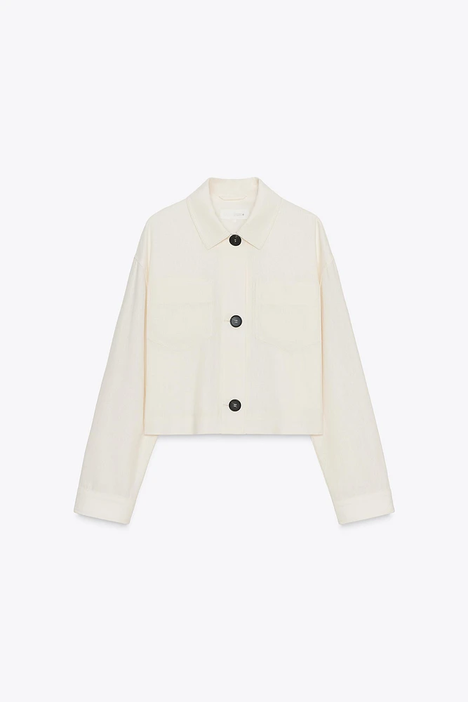 VESTE AVEC LIN MANCHES COMBINÉES