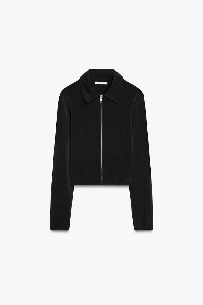 CREPE ZIPPER JACKET