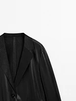 Flowing nappa leather blazer