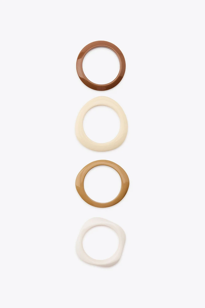 LOT DE 4 BRACELETS EN RÉSINE
