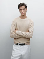 Linen blend crew neck sweater