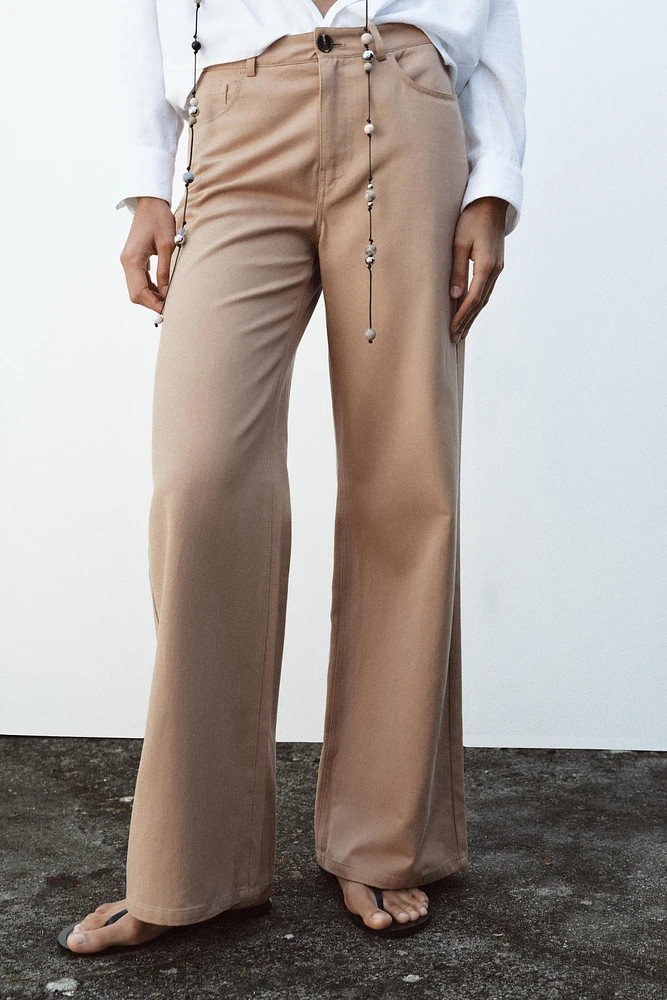 PANTALON LARGE À TAILLE HAUTE