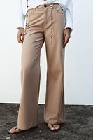 PANTALON LARGE À TAILLE HAUTE