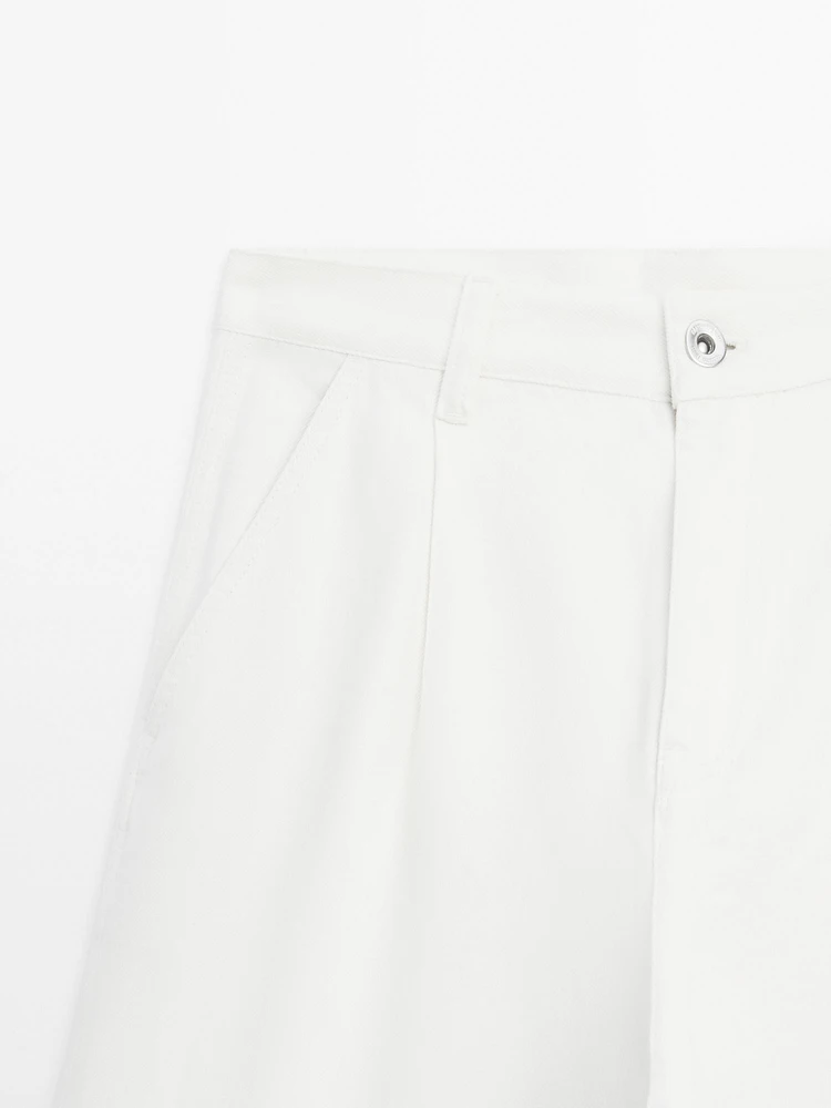 Pantalon relaxed fit taille moyenne