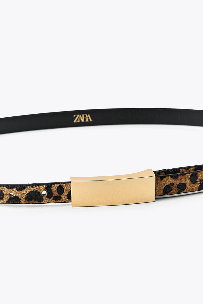 ANIMAL PRINT LEATHER BELT