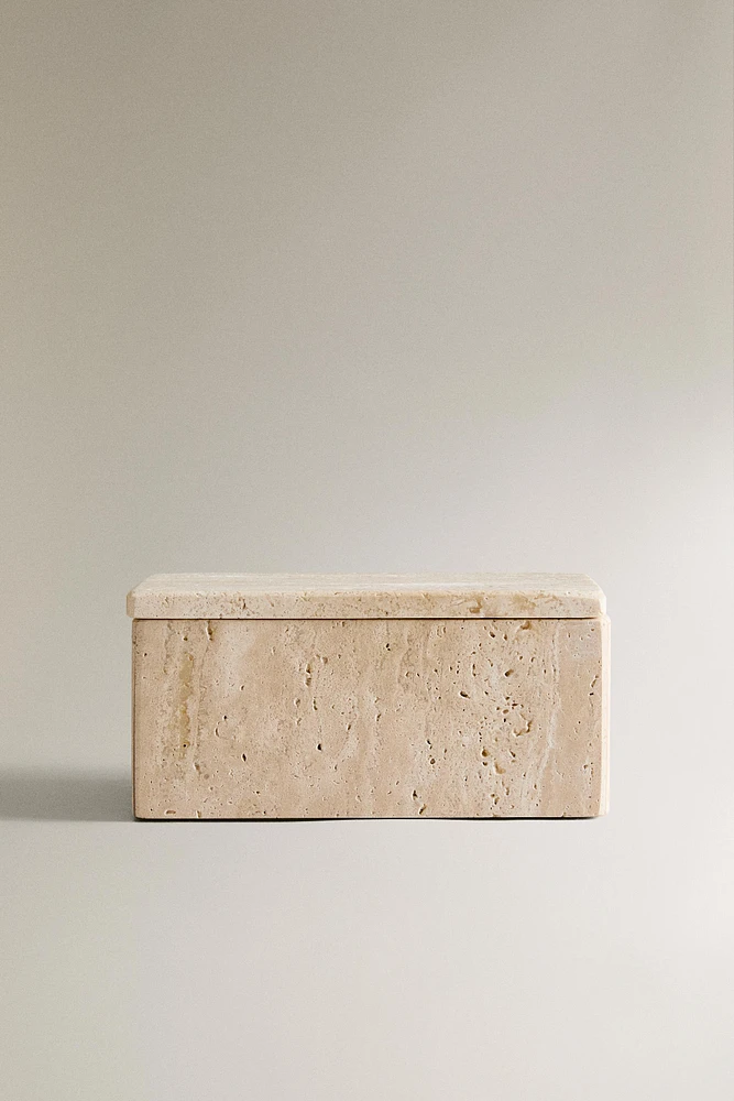 BEIGE MARBLE BATHROOM STORAGE BOX